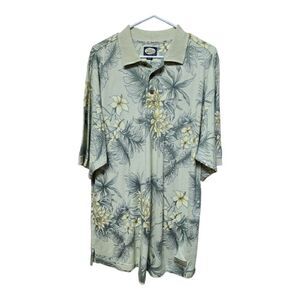 1210 - Tommy Bahama Hawaiian Polo Shirt Men's Size L Blue Modal Short Sleeves